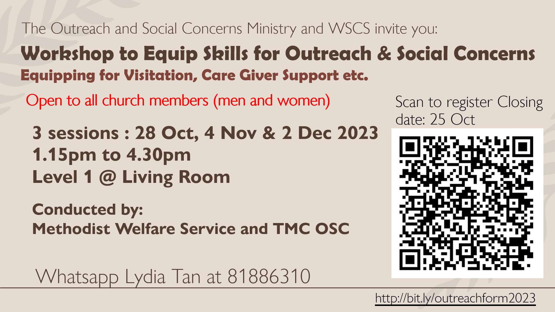 Equip Skills for Outreach & Social Concerns